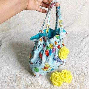 Girls Multicolor Hair Bow Tote Bag Set.